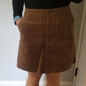 Brown Uniqlo Corduroy Skirt